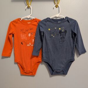 Disney Baby Lion King and Mickey Mouse One Piece Set - Orange and Blue